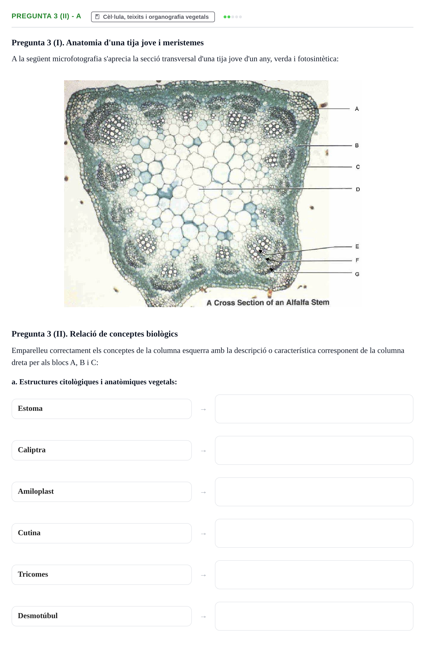 Enunciado: Pregunta 3 (II) - a · Biología URV 2018