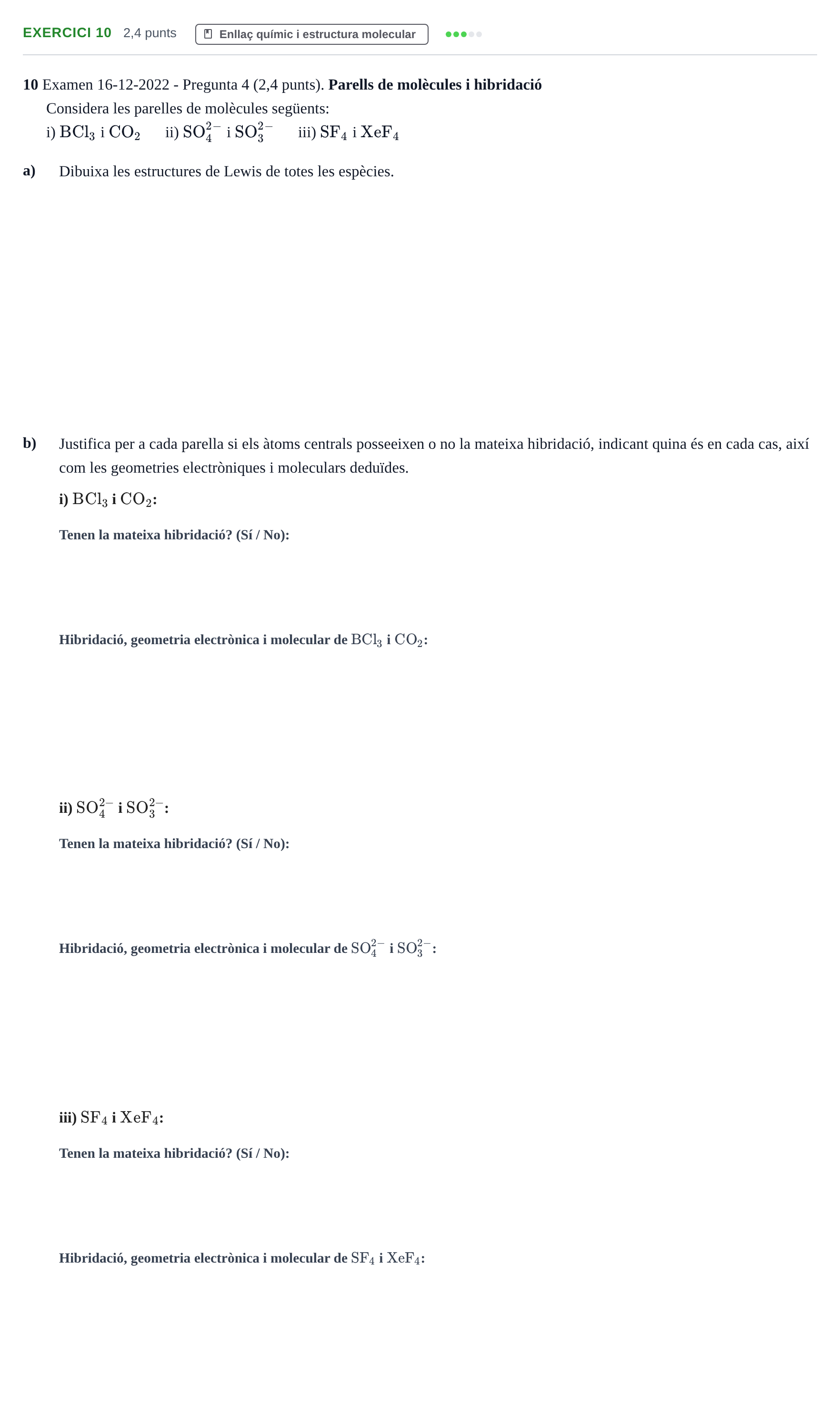 Enunciado: Problema 10 · Química I URV 2018