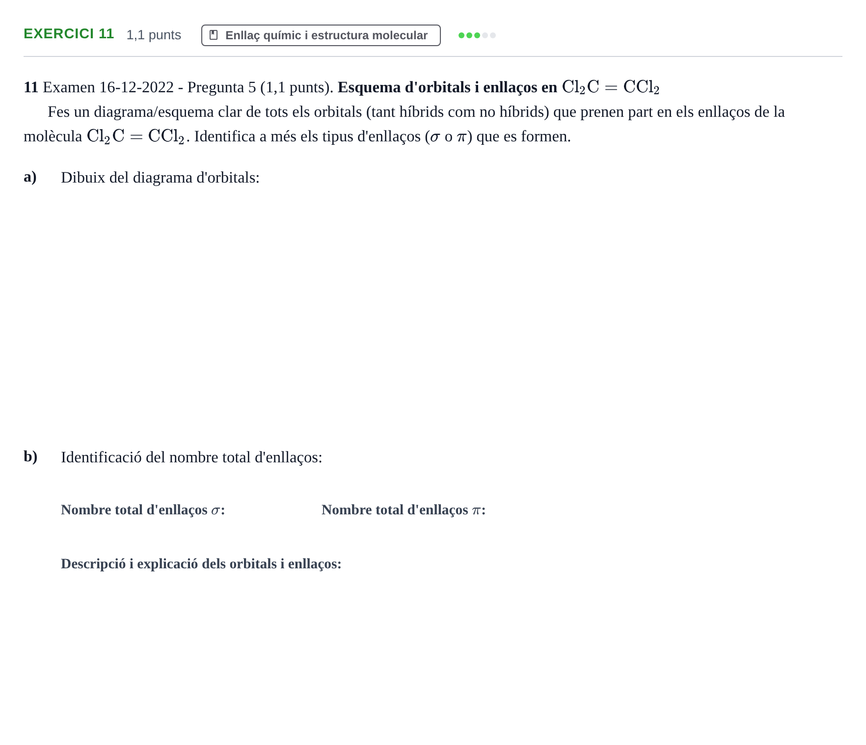 Enunciado: Problema 11 · Química I URV 2018