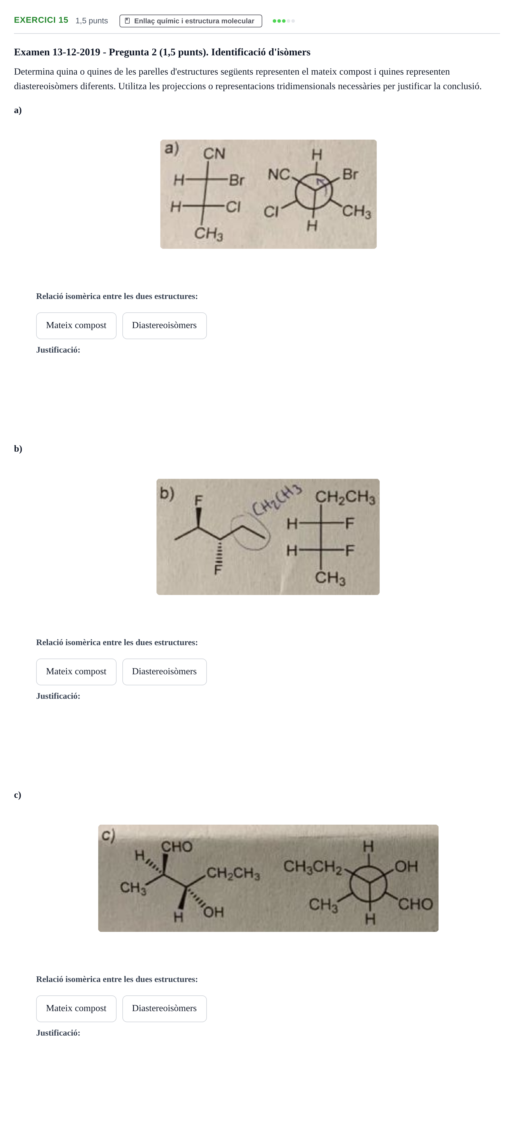 Enunciado: Problema 15 · Química I URV 2018