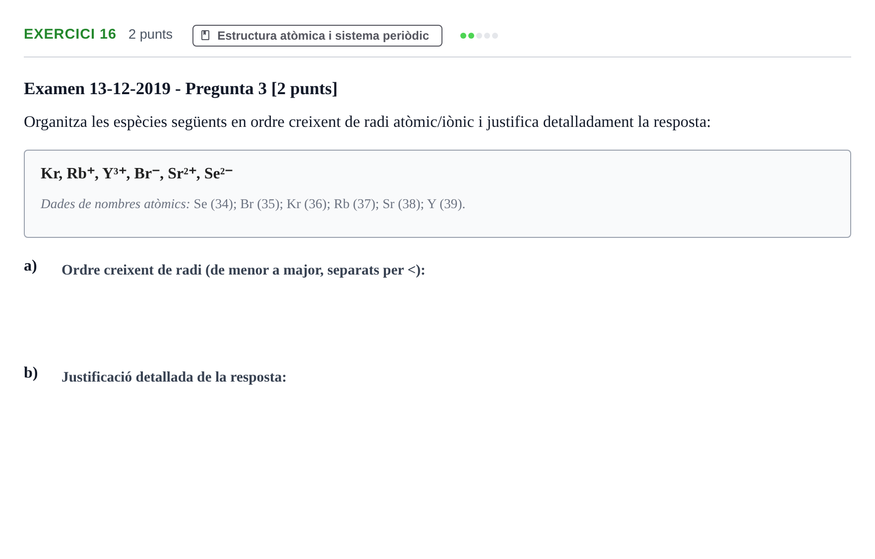 Enunciado: Problema 16 · Química I URV 2018