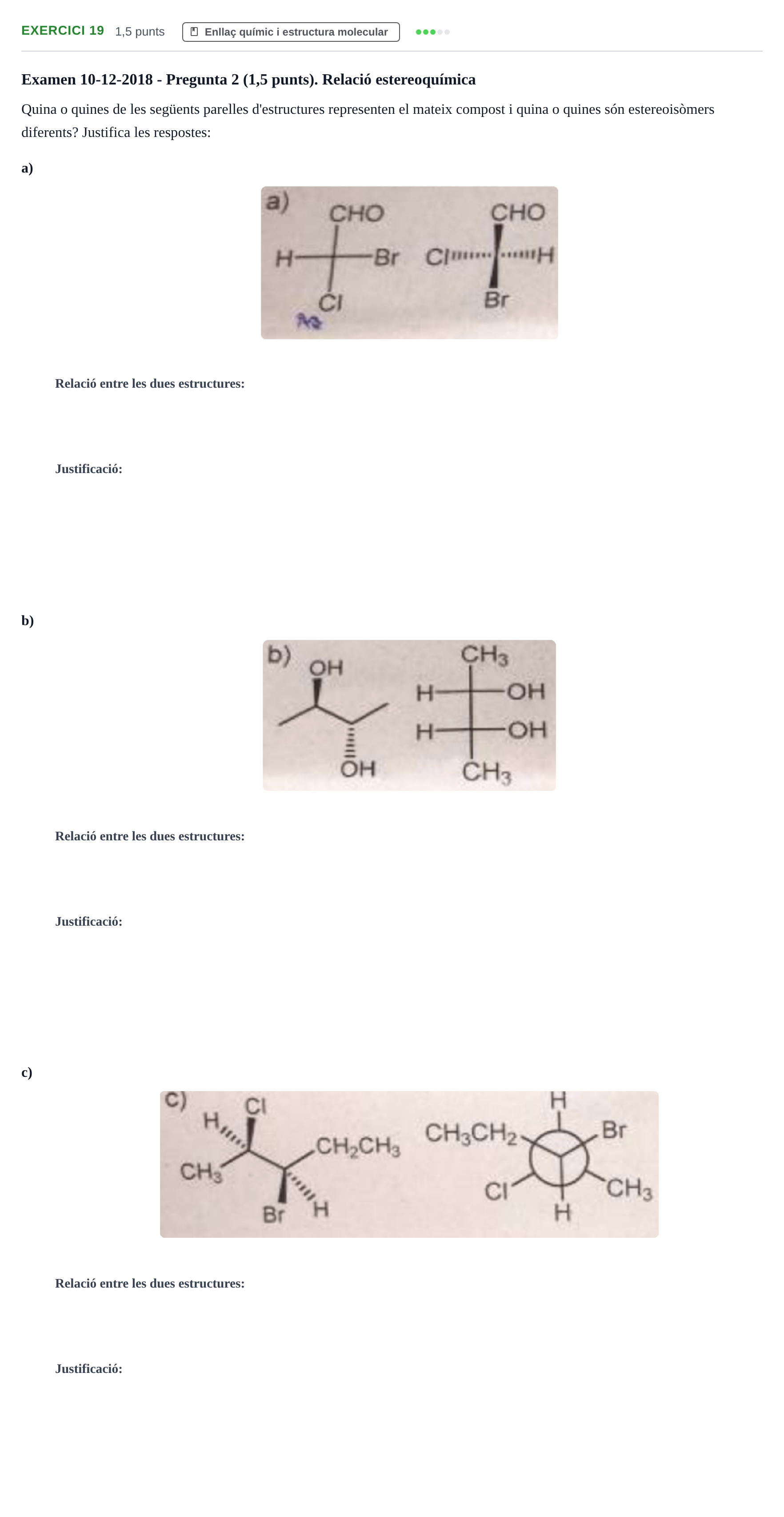 Enunciado: Problema 19 · Química I URV 2018