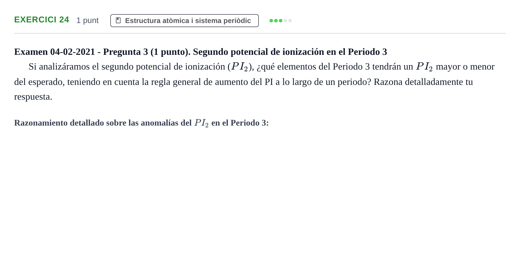 Enunciado: Problema 24 · Química I URV 2018