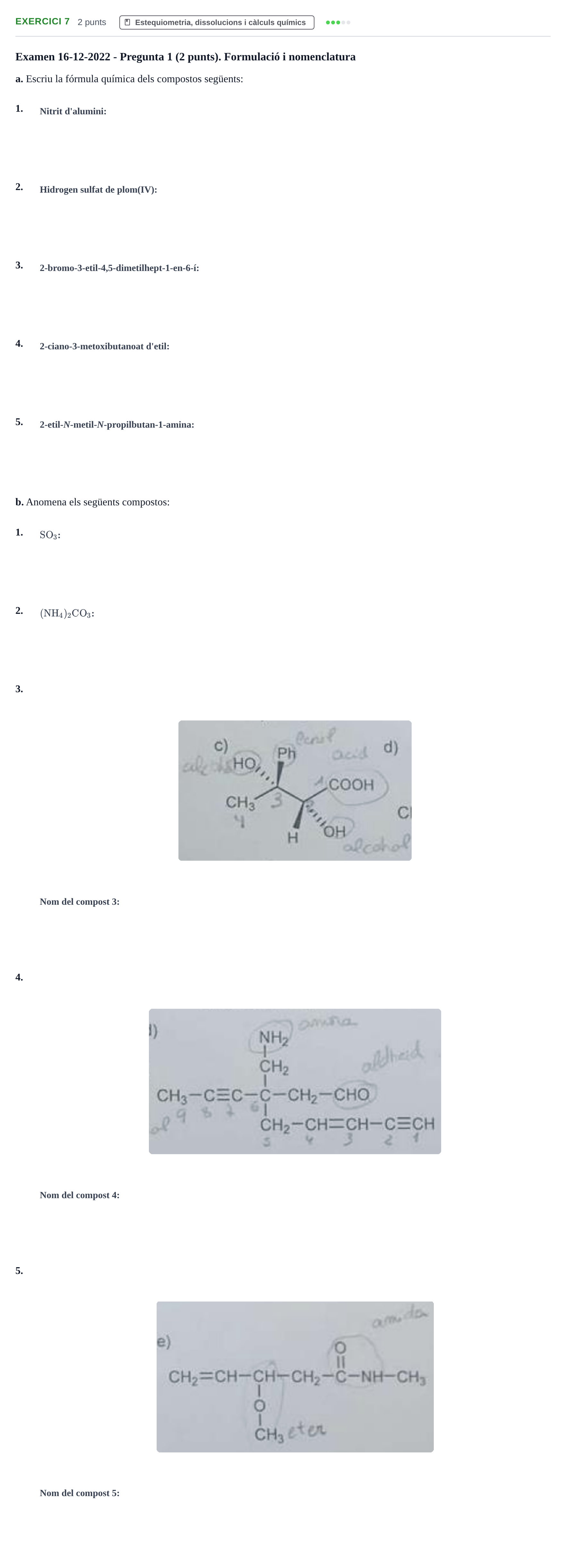 Enunciado: Problema 7 · Química I URV 2018