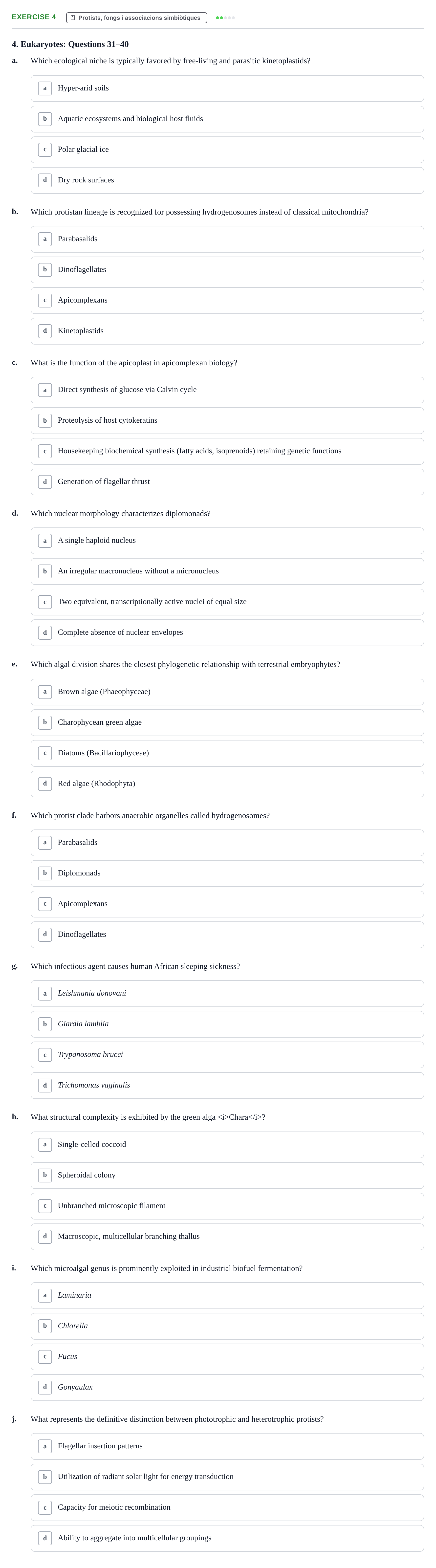 Enunciado: Problema 4 · Biología URV Test Practice: Eukaryotes and Fungi