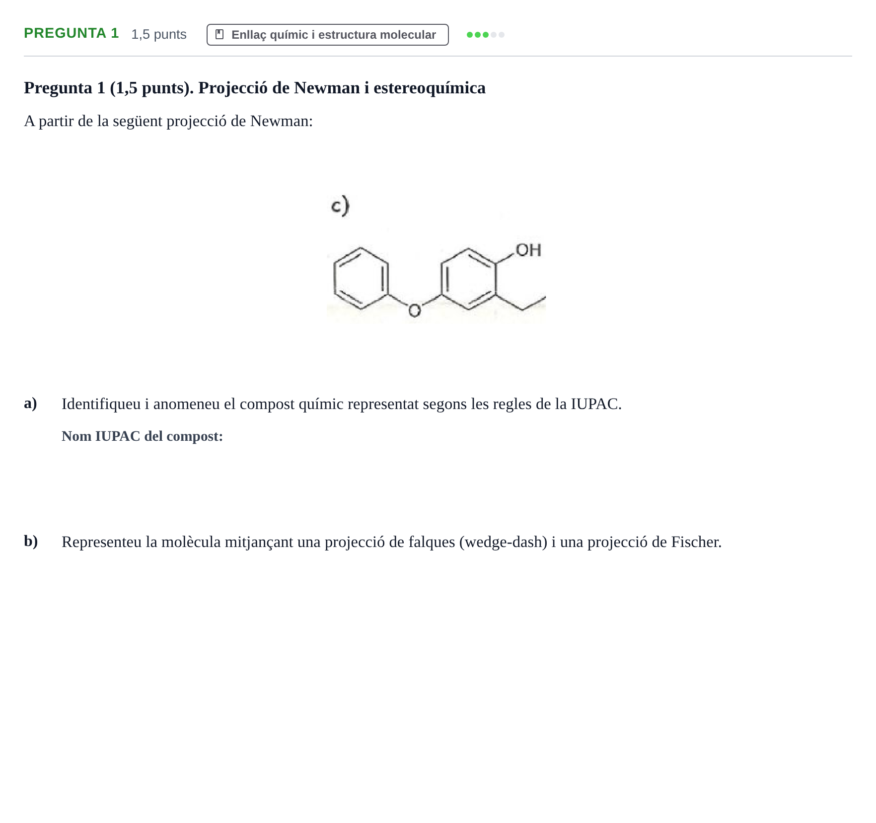 Enunciado: Pregunta 1 · Química I URV 2015