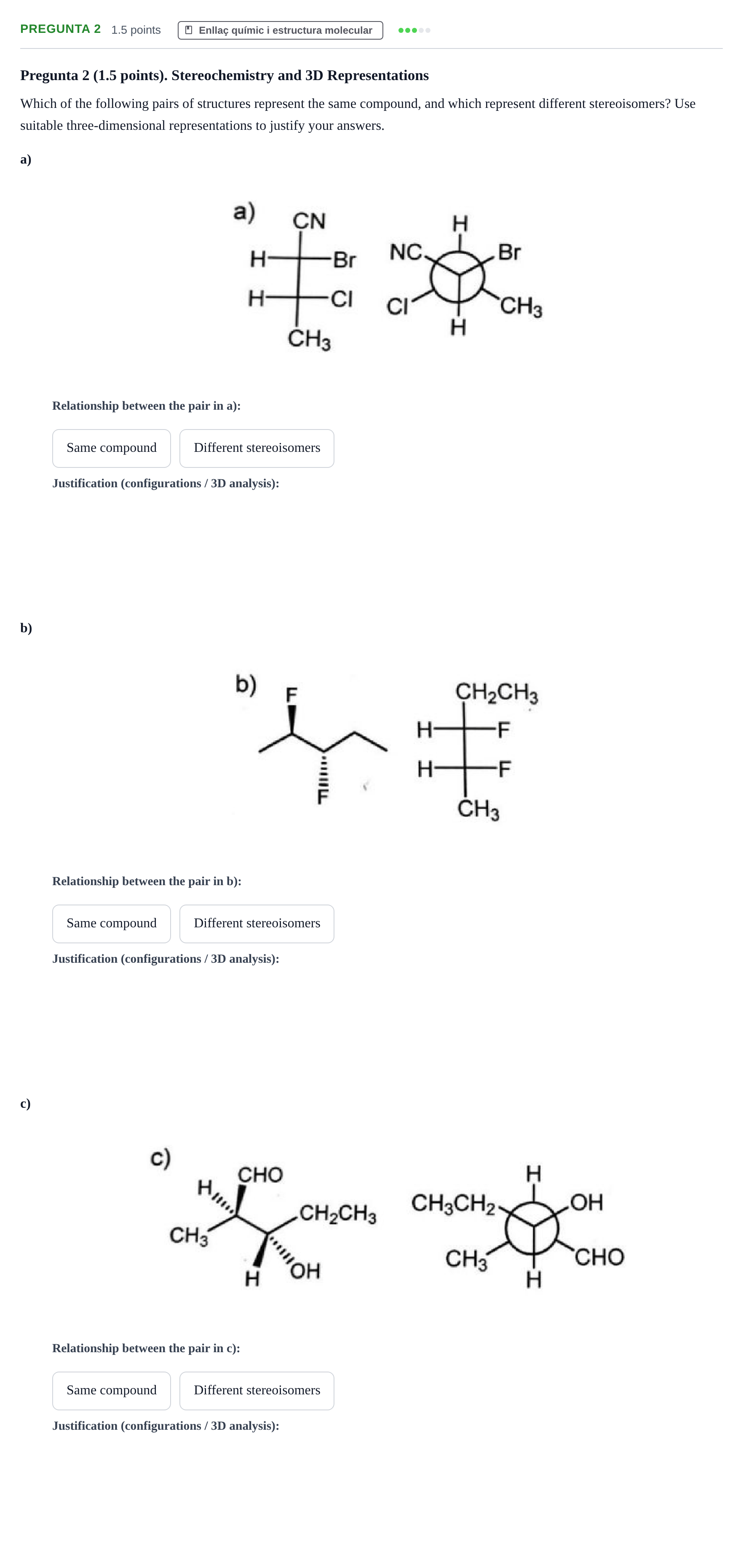Enunciado: Pregunta 2 · Química I URV 2019