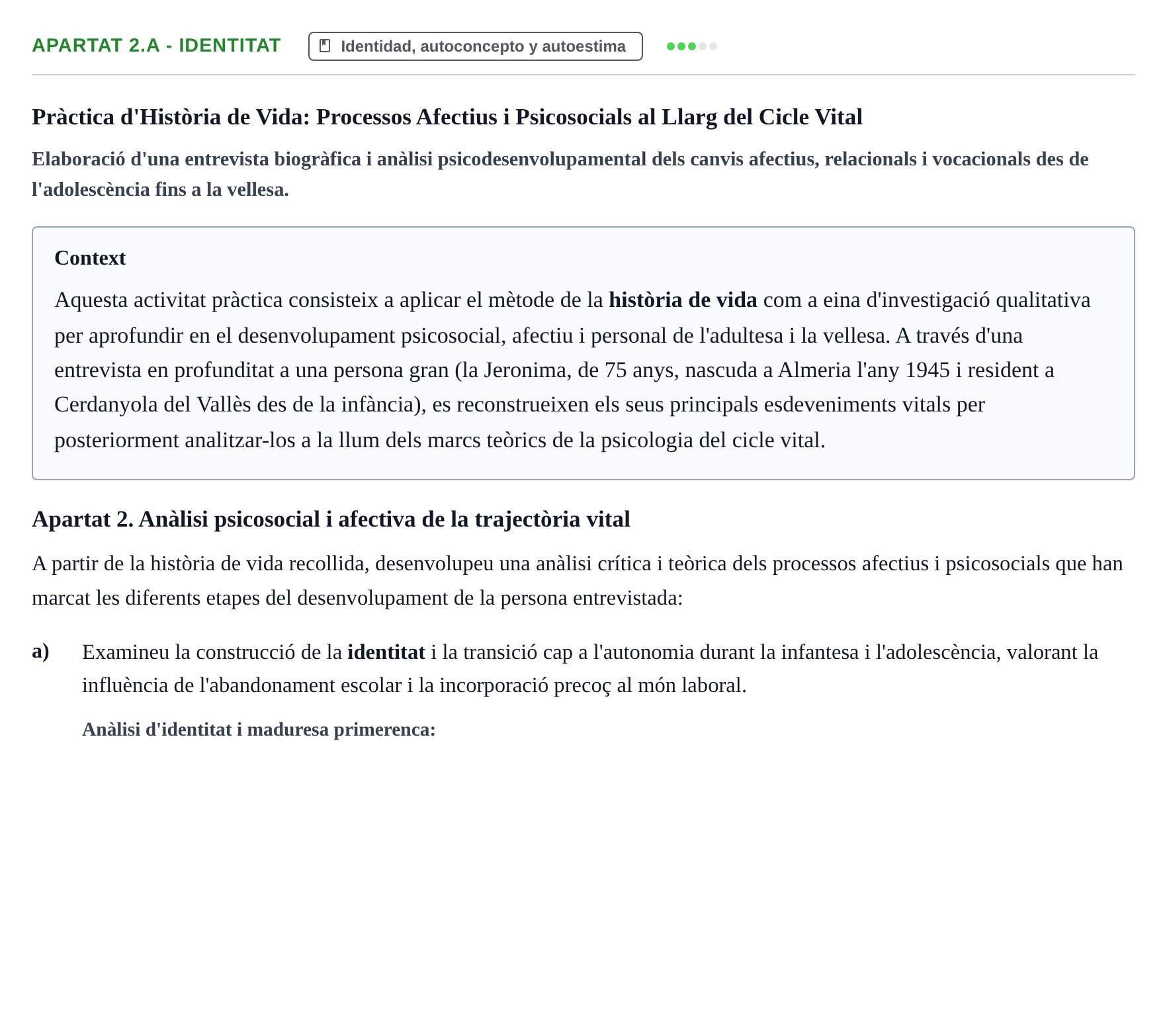 Enunciado: Apartat 2.a - Identitat