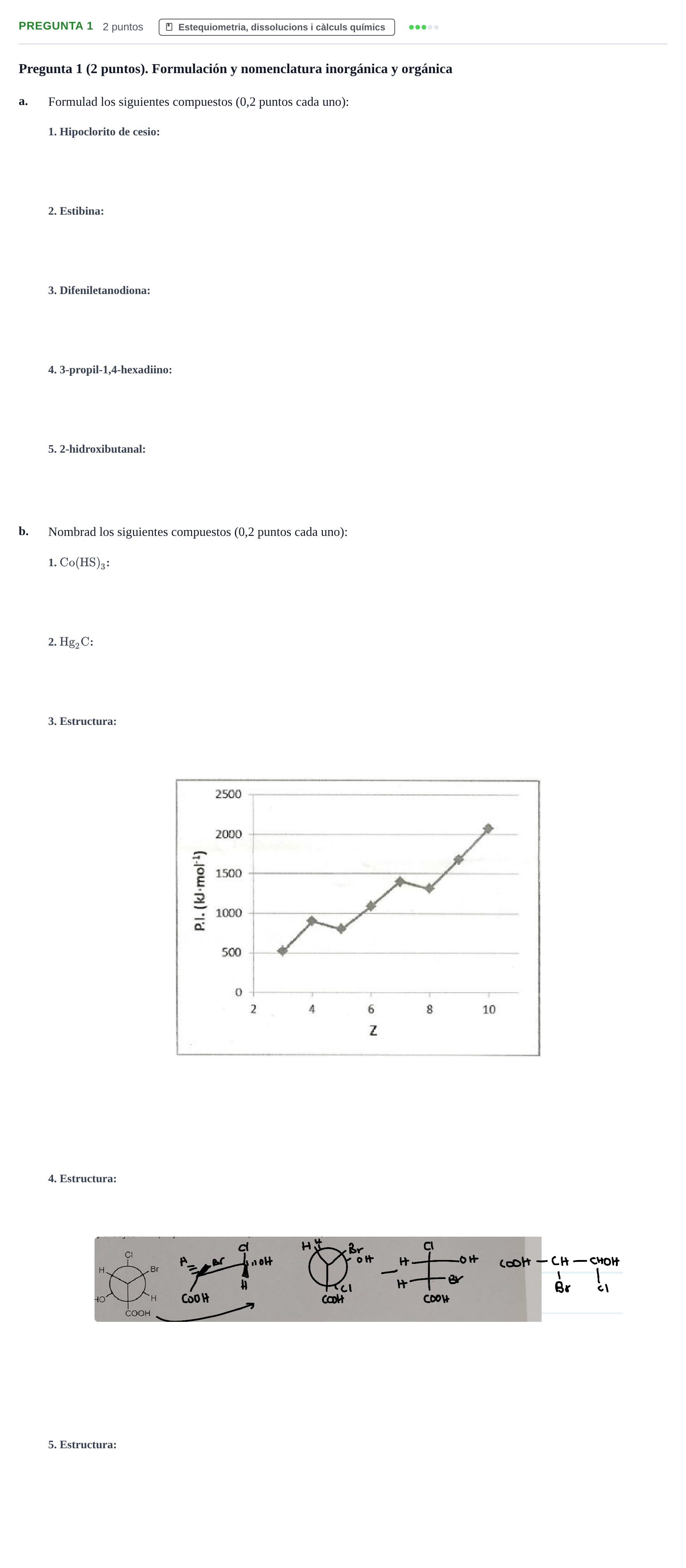 Enunciado: Pregunta 1 · Química I URV 2021