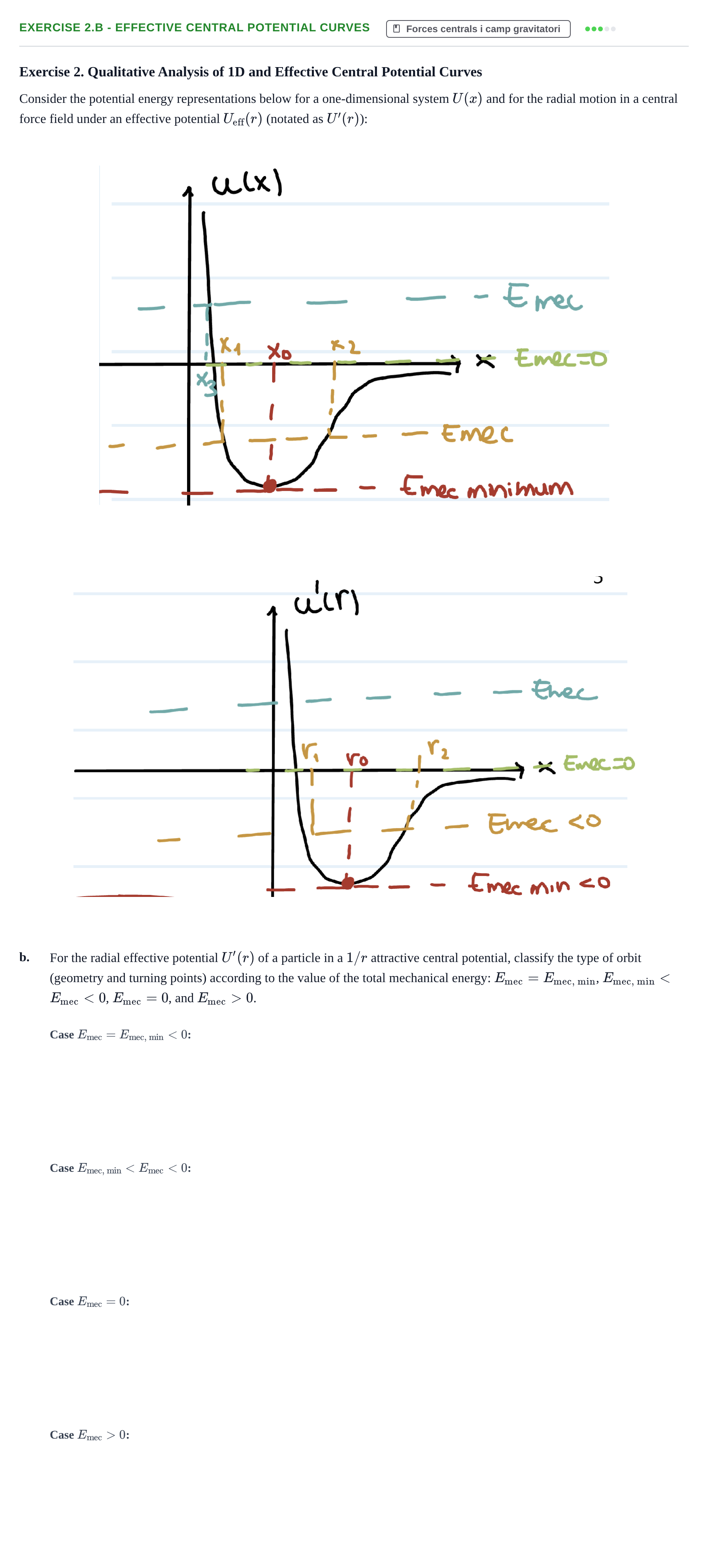Enunciado: Ejercicio Exercise 2.b - Effective Central Potential Curves · Física I URV Setembre