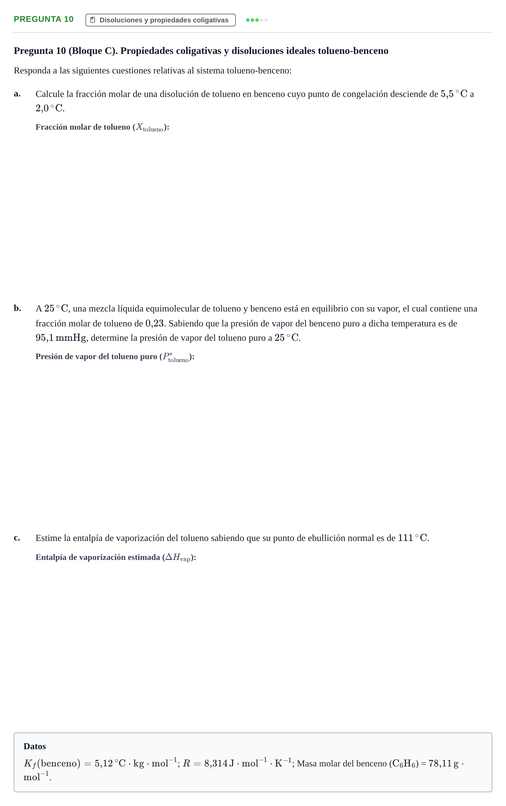 Enunciado: Pregunta 10 · Complements de química URV Juny 2012