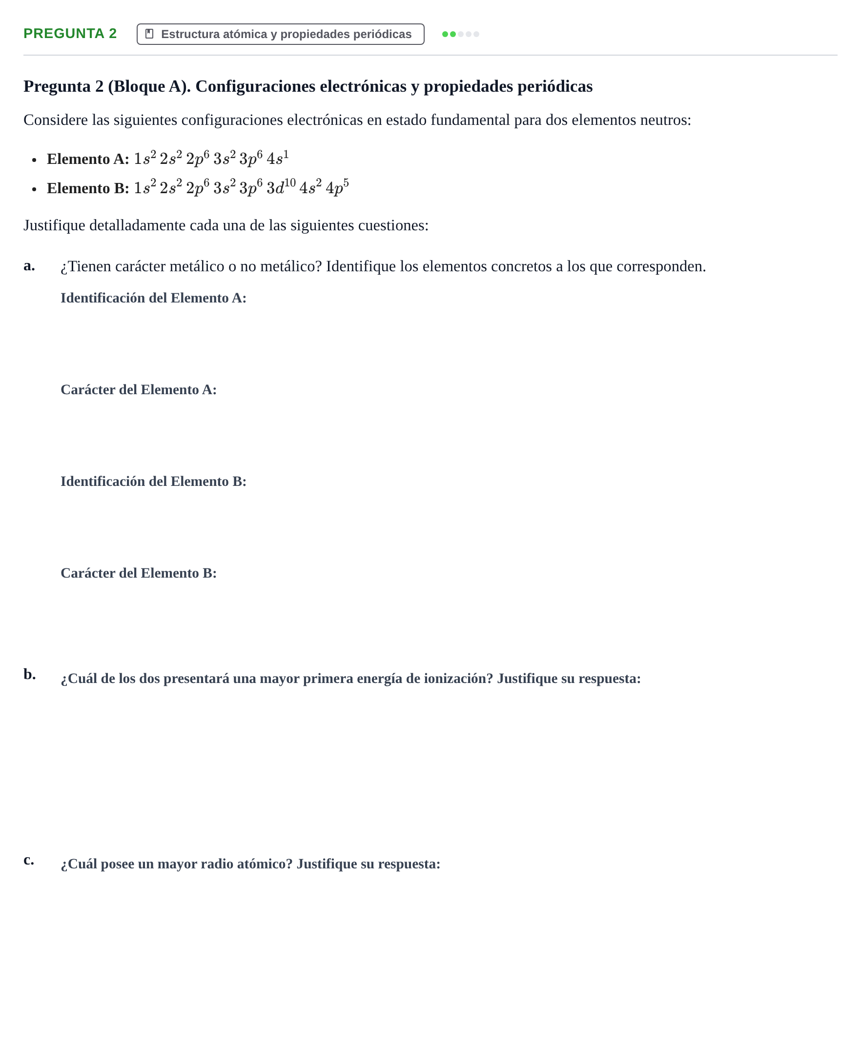 Enunciado: Pregunta 2 · Complements de química URV Juny 2012