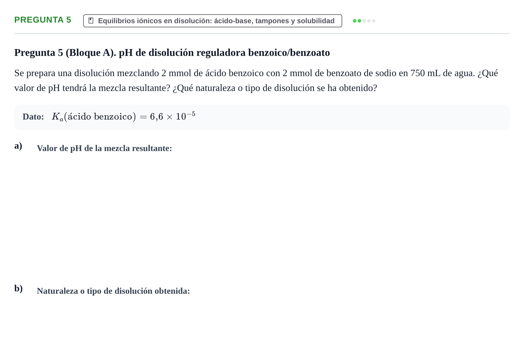 Enunciado: Pregunta 5 · Complements de química URV Juny 2012