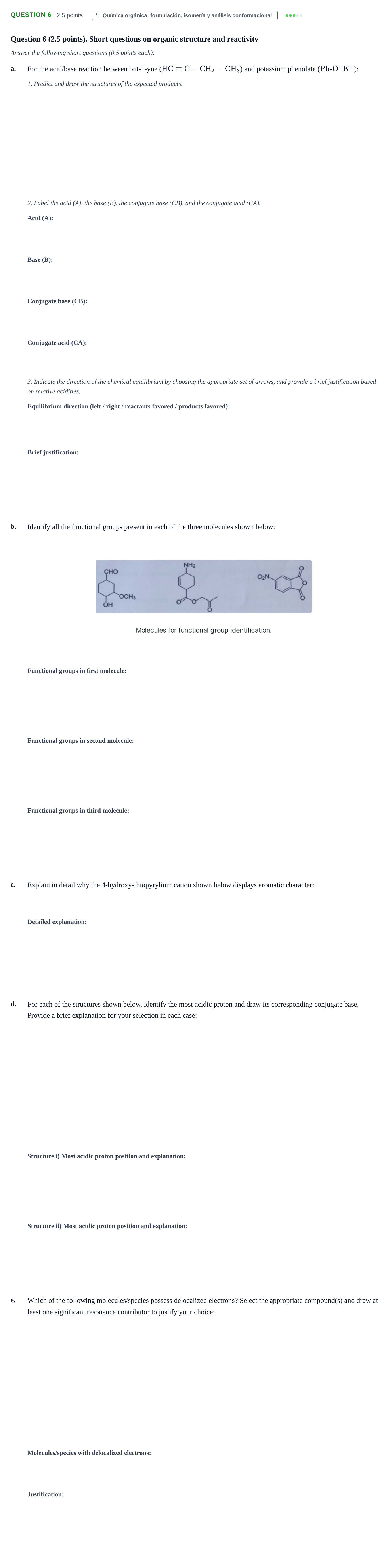 Enunciado: Question 6 · Complements de química URV Juny 2023