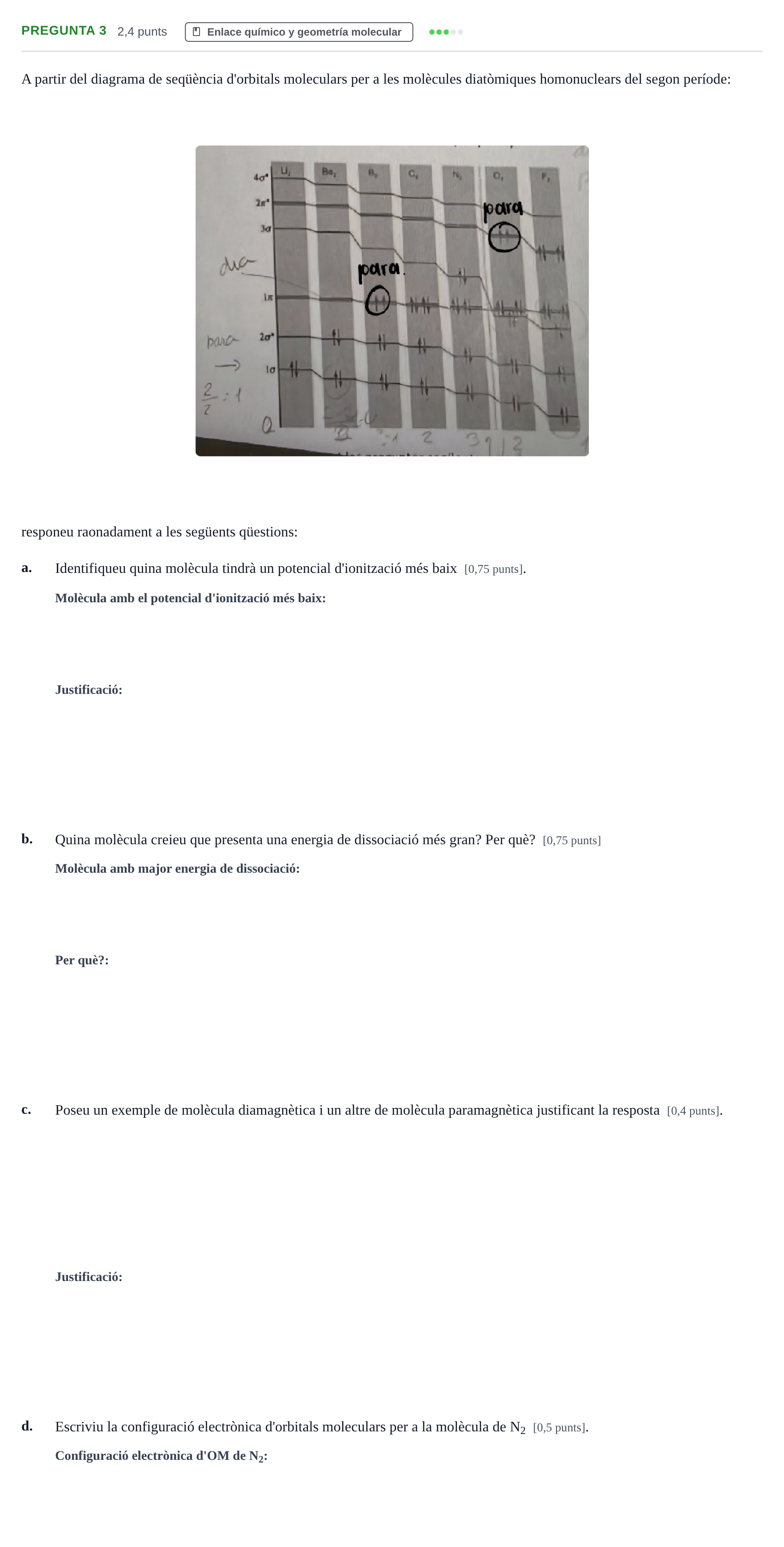 Enunciado: Pregunta 3 · Complements de química URV 2022