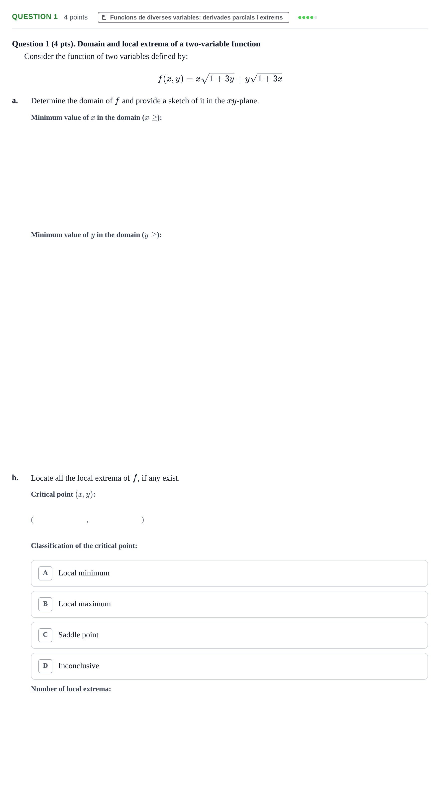 Enunciado: Question 1 · Matemàtiques URV Exemples 2025
