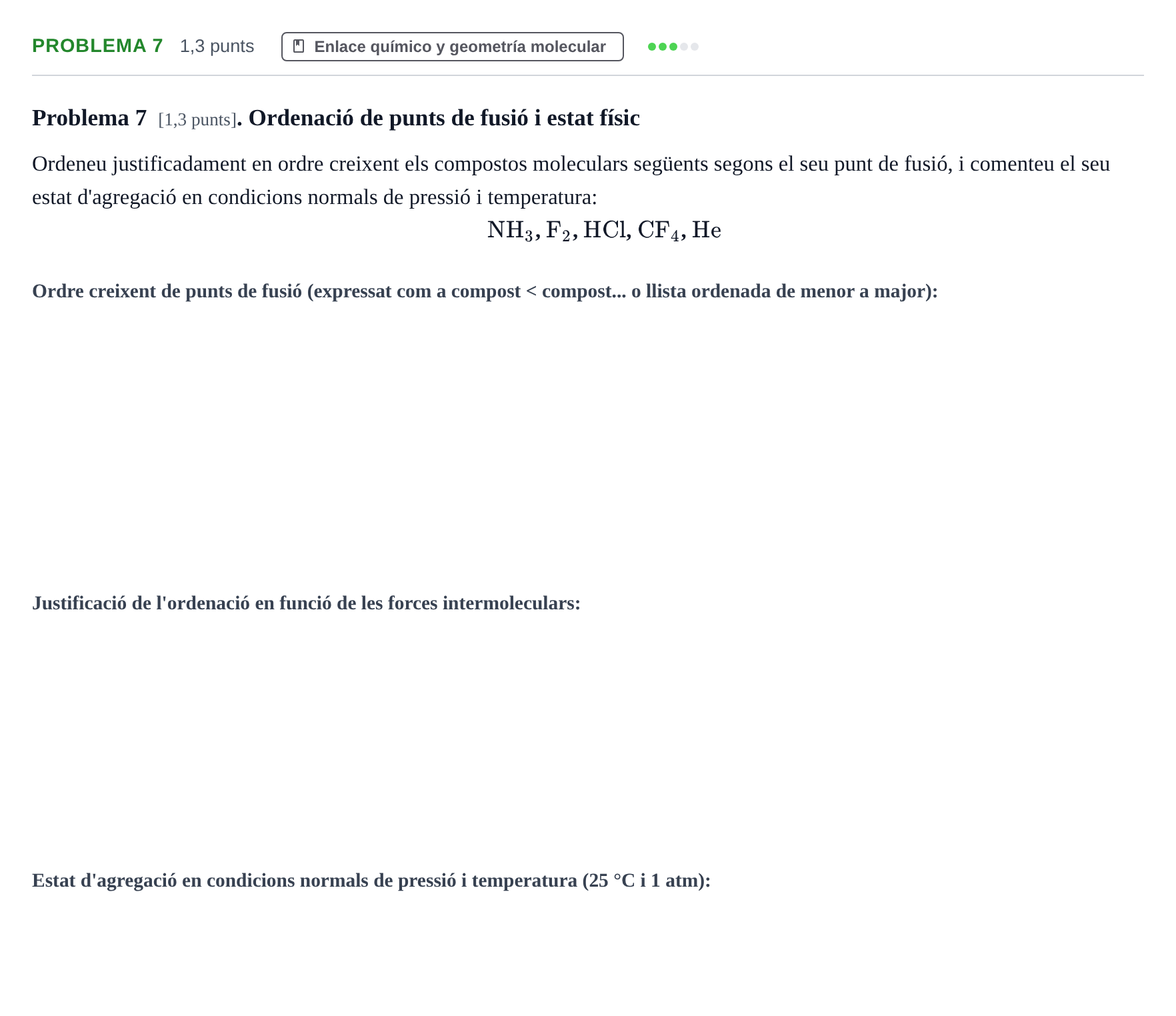 Enunciado: Problema 7 · Complements de química URV 2023