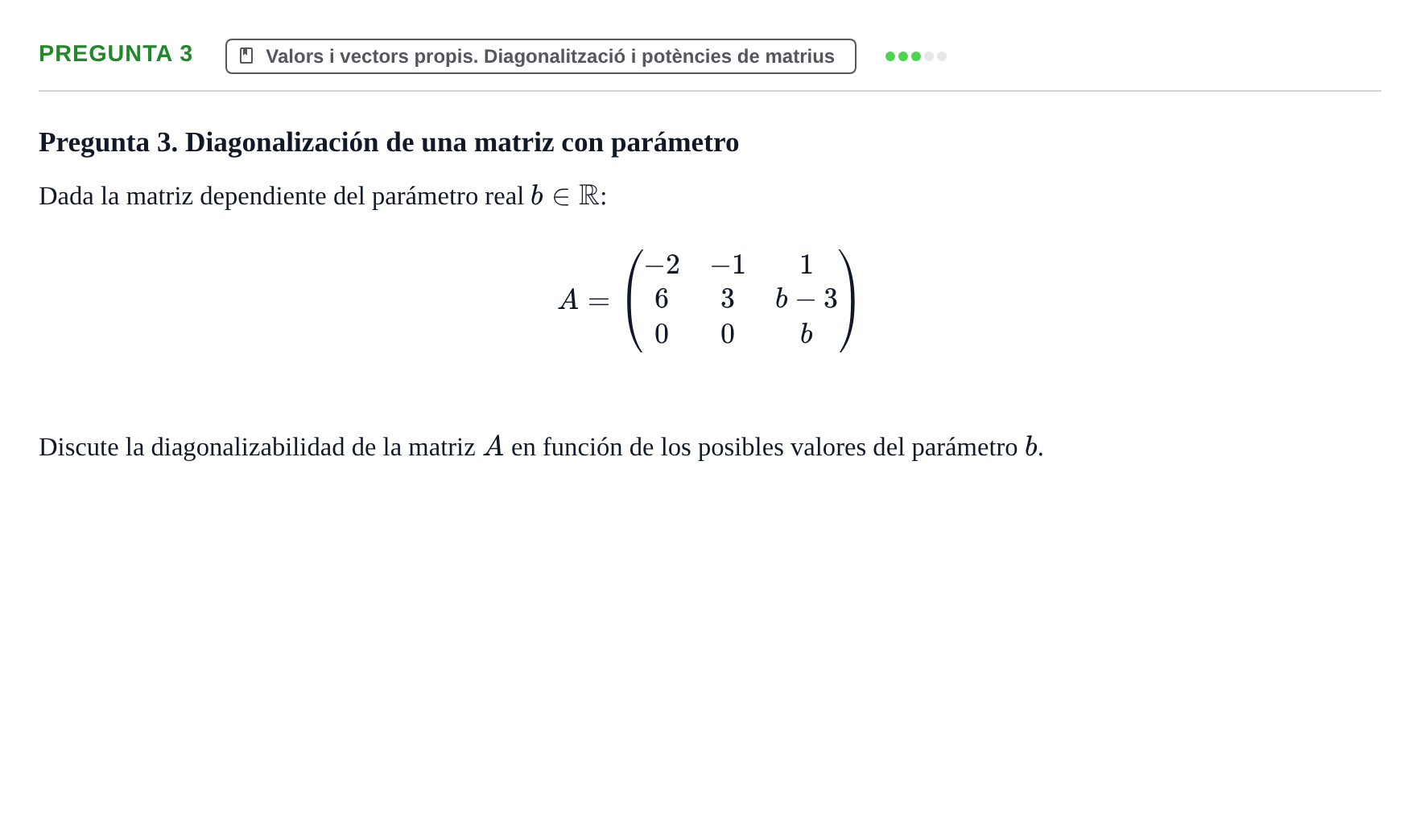 Enunciado: Pregunta 3 · Matemàtiques URV 2022