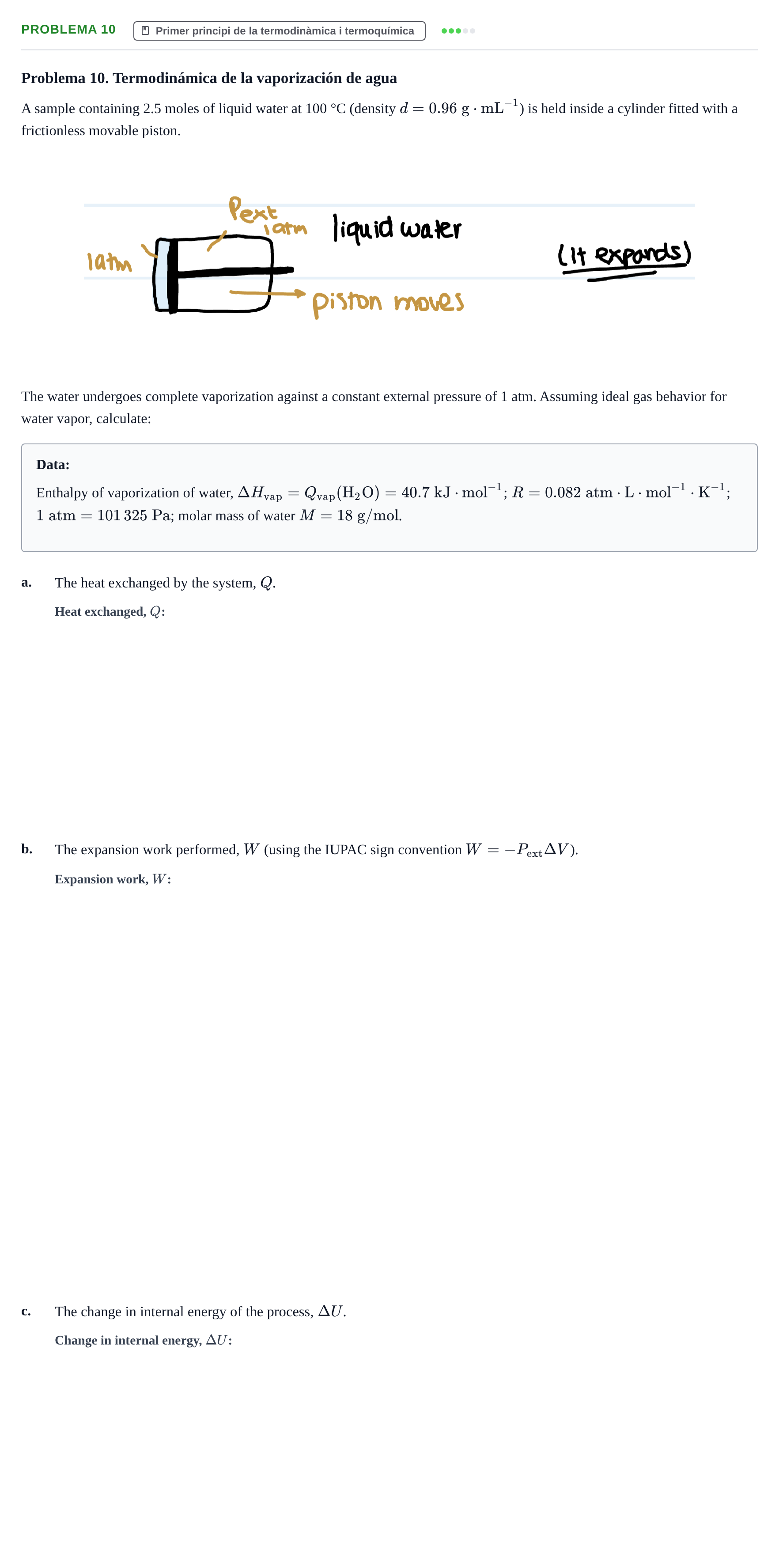 Enunciado: Problema 10 · Química II URV 2000