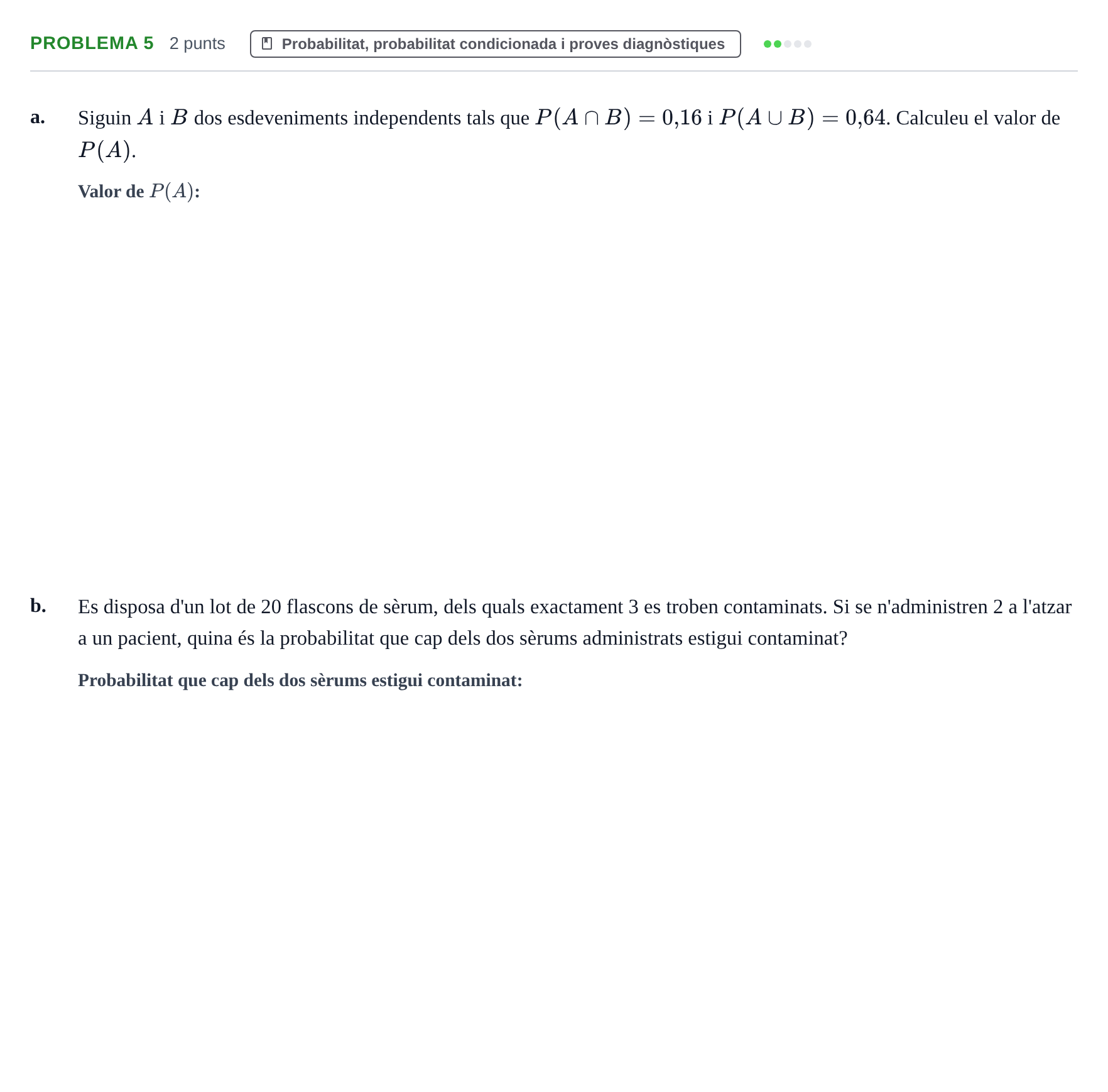 Enunciado: Problema 5 · Estadística UB 2017