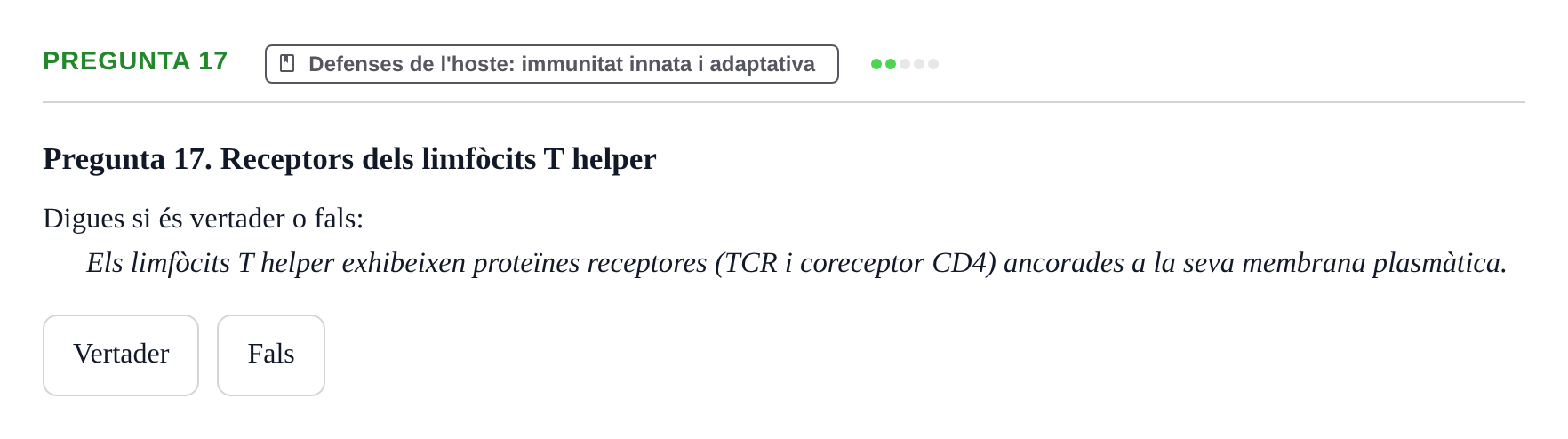 Enunciado: Pregunta 17 · Microbiología UB Juny 2018