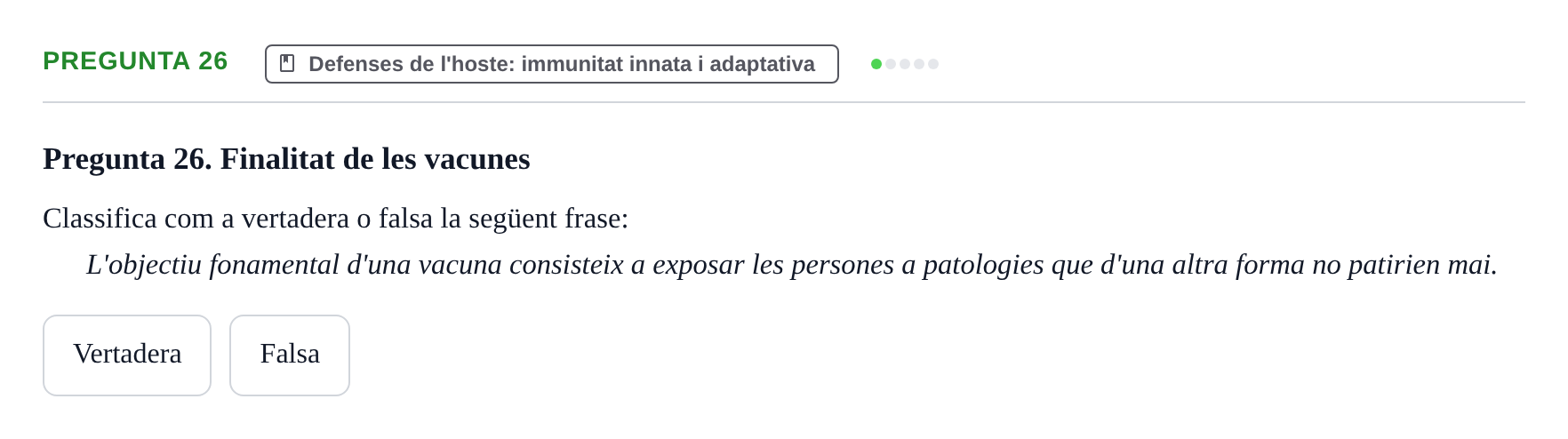 Enunciado: Pregunta 26 · Microbiología UB Juny 2018