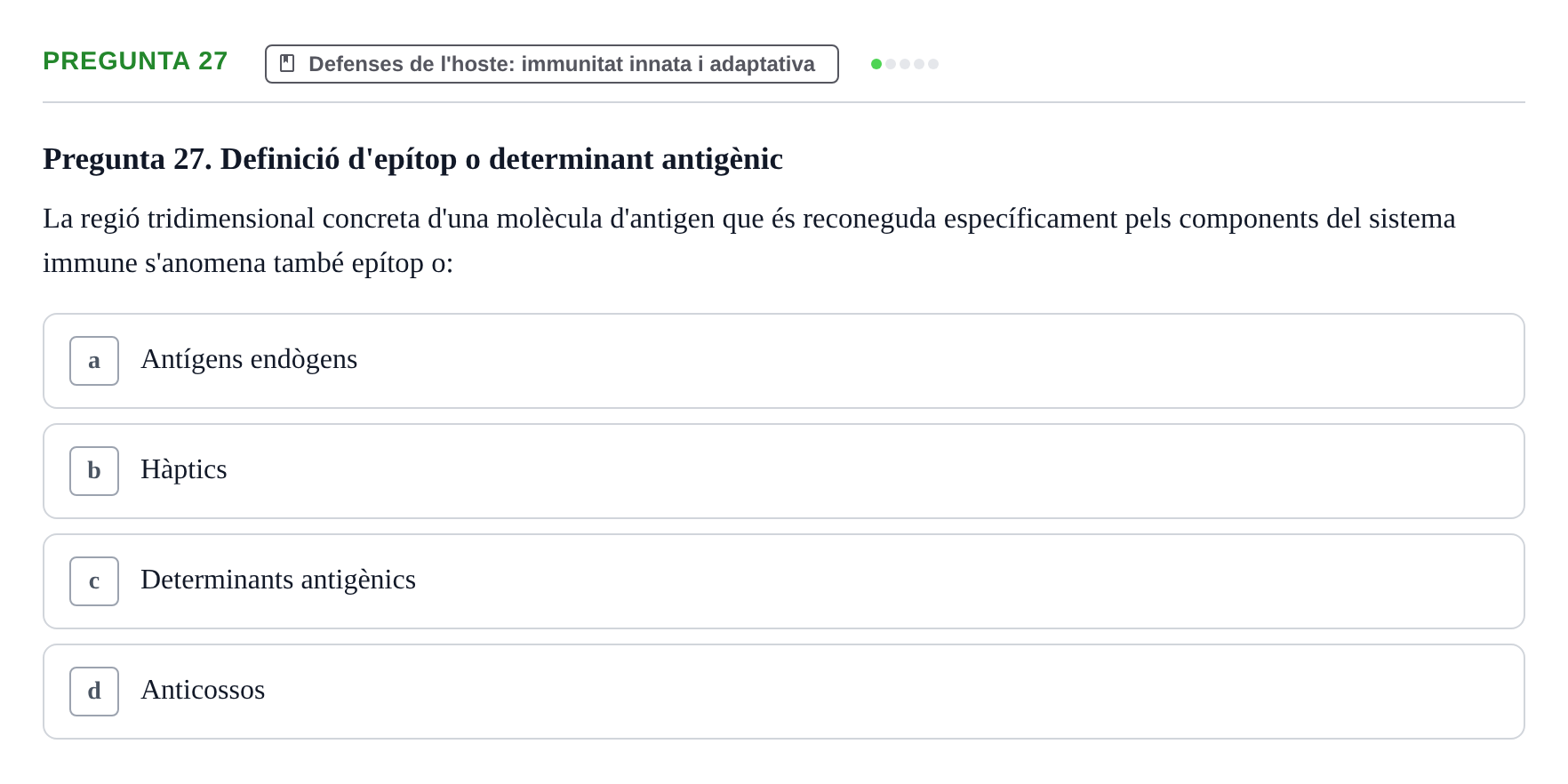Enunciado: Pregunta 27 · Microbiología UB Juny 2018