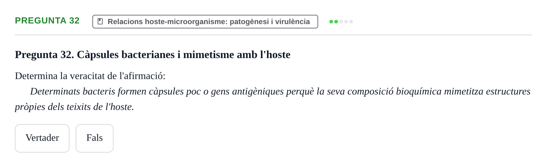 Enunciado: Pregunta 32 · Microbiología UB Juny 2018