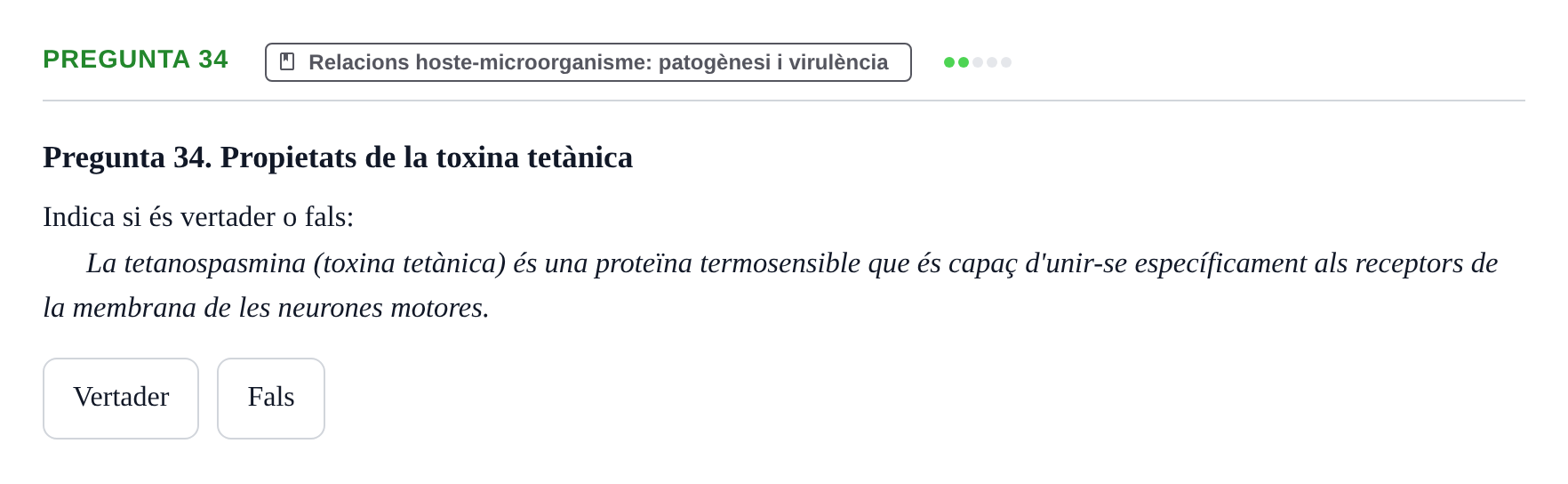 Enunciado: Pregunta 34 · Microbiología UB Juny 2018