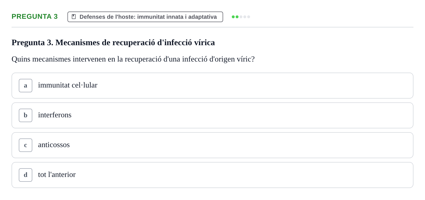 Enunciado: Pregunta 3 · Microbiología UB Juny 2018