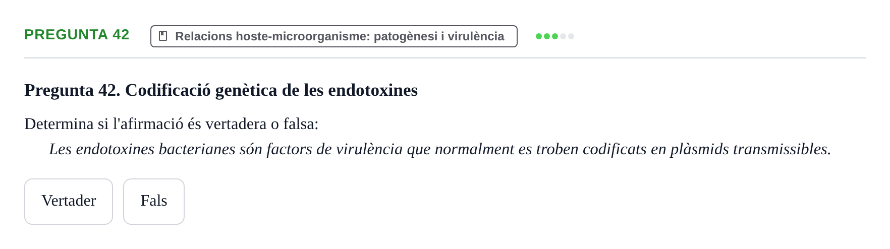 Enunciado: Pregunta 42 · Microbiología UB Juny 2018