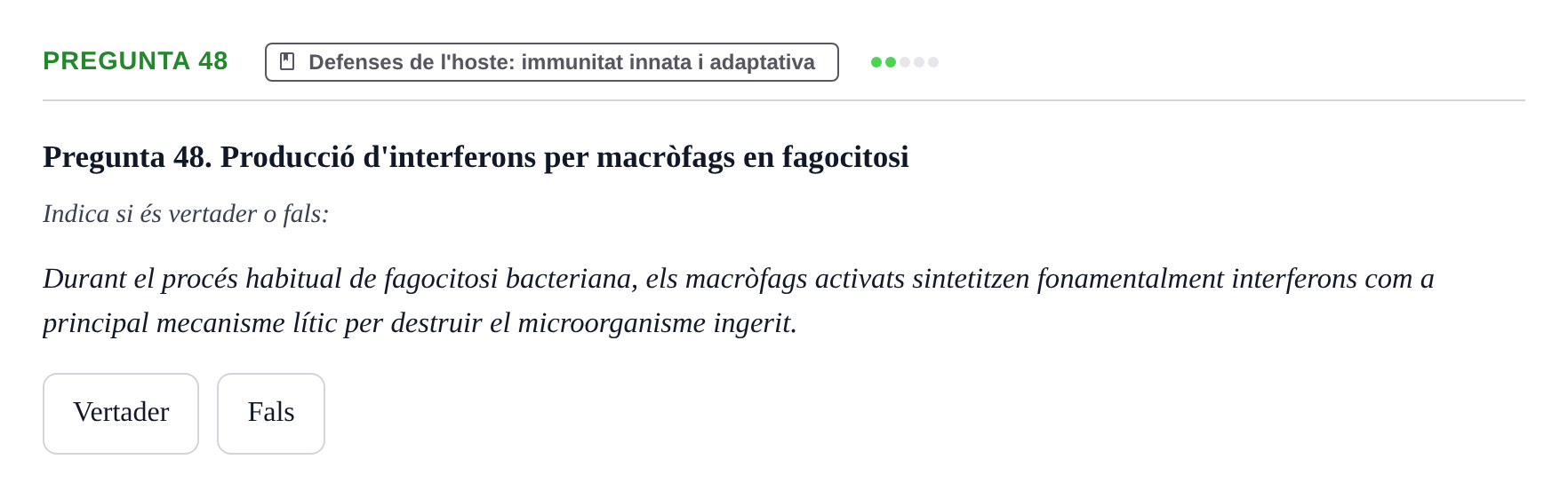 Enunciado: Pregunta 48 · Microbiología UB Juny 2018