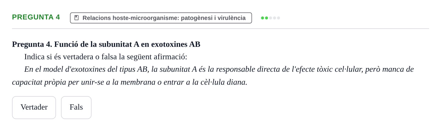 Enunciado: Pregunta 4 · Microbiología UB Juny 2018