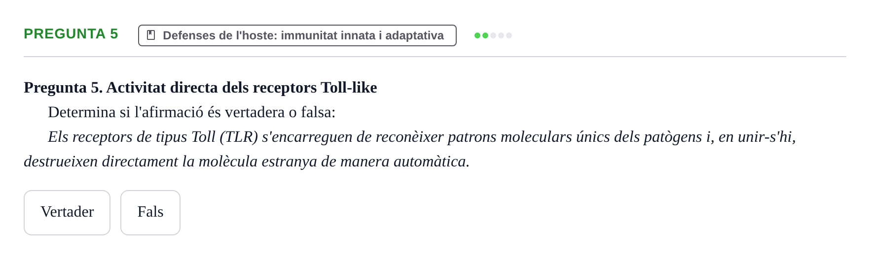 Enunciado: Pregunta 5 · Microbiología UB Juny 2018