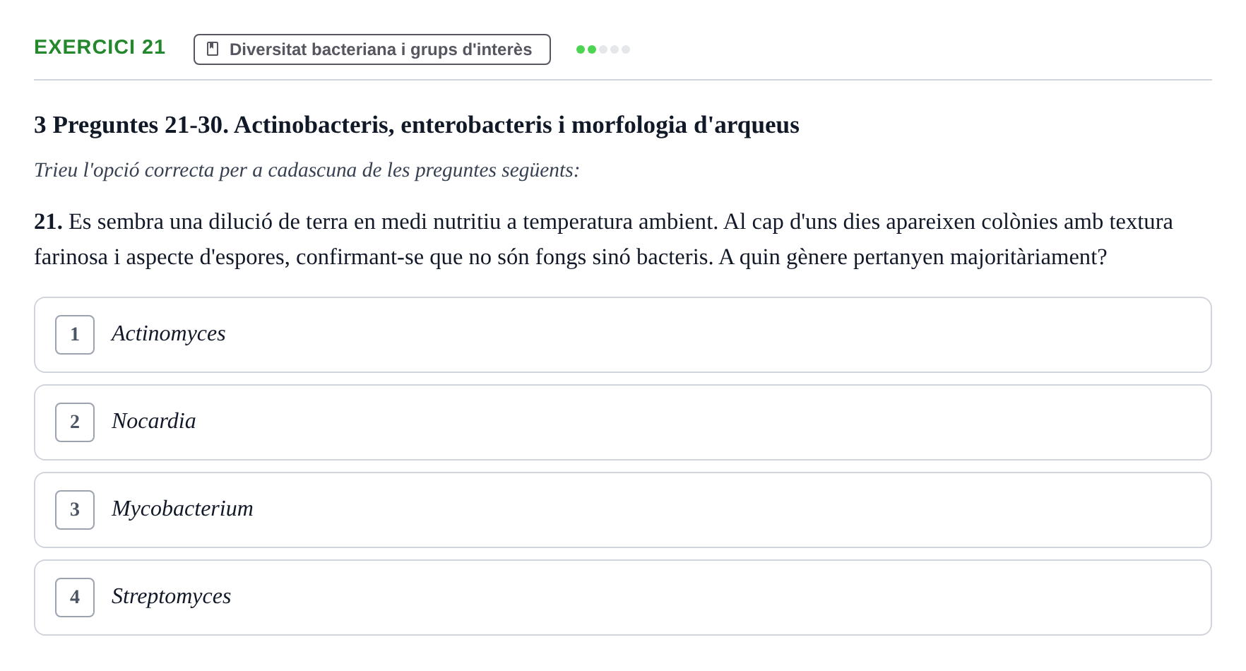 Enunciado: Problema 21 · Microbiología UB Juny 2019