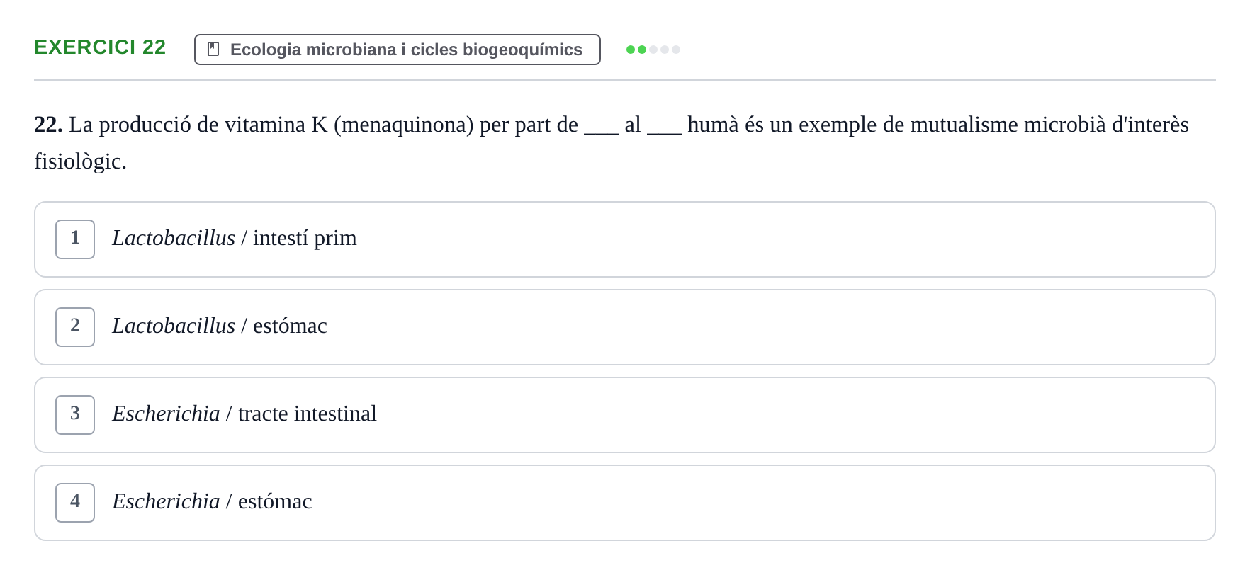 Enunciado: Problema 22 · Microbiología UB Juny 2019