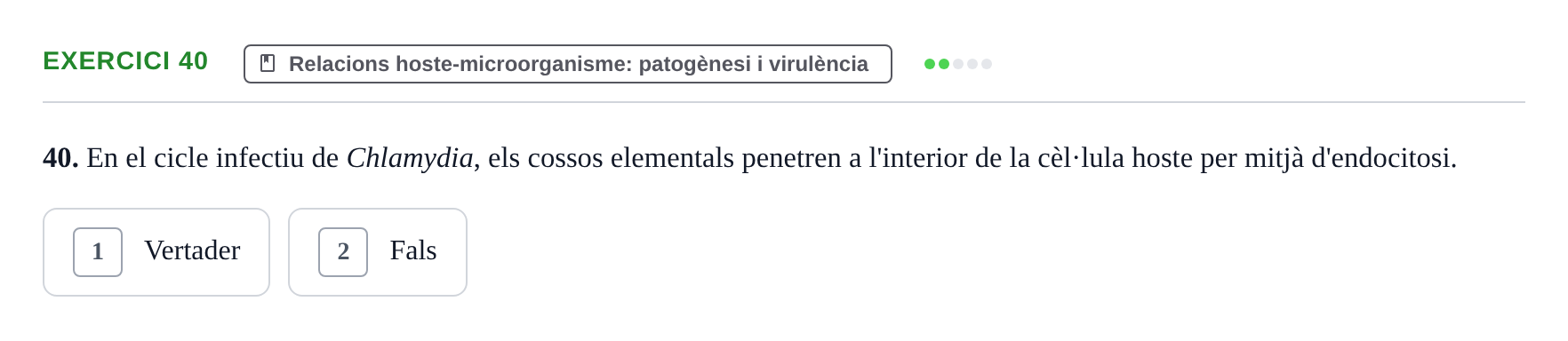 Enunciado: Problema 40 · Microbiología UB Juny 2019