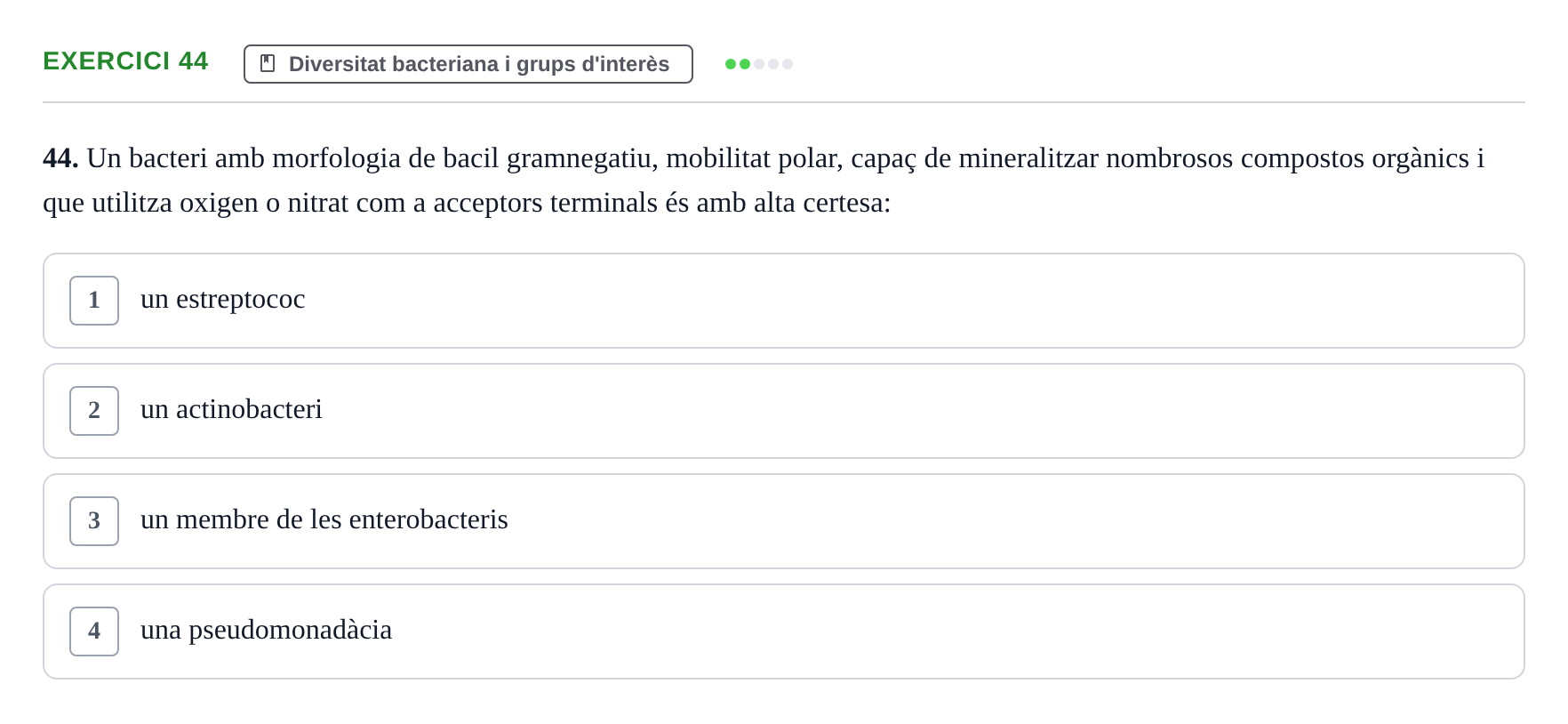 Enunciado: Problema 44 · Microbiología UB Juny 2019
