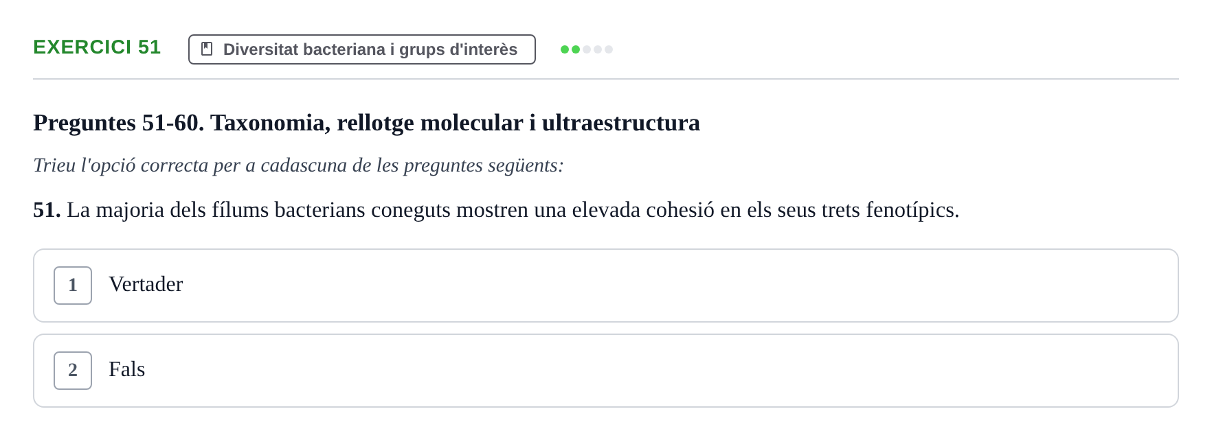 Enunciado: Problema 51 · Microbiología UB Juny 2019