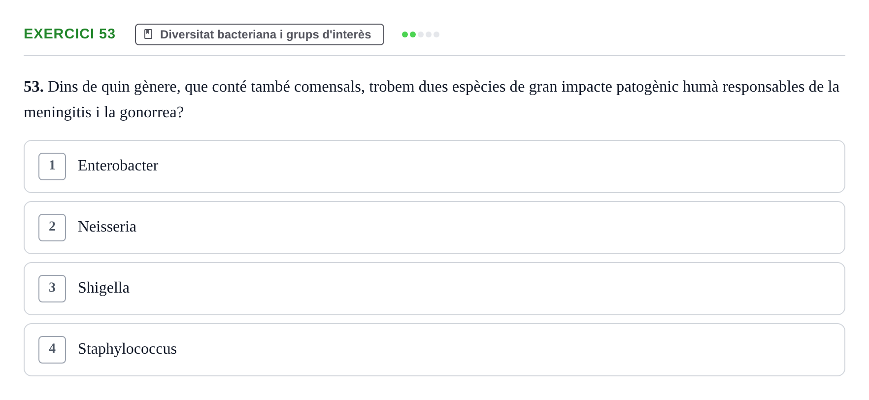 Enunciado: Problema 53 · Microbiología UB Juny 2019