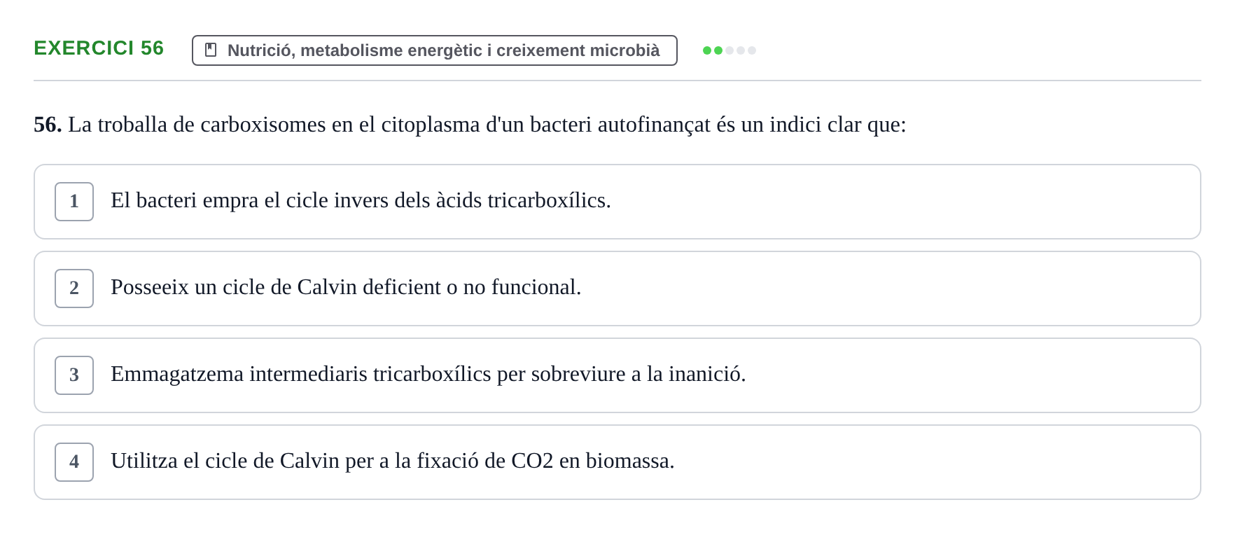 Enunciado: Problema 56 · Microbiología UB Juny 2019