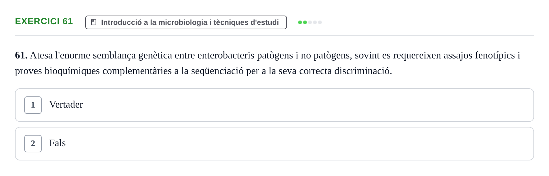Enunciado: Problema 61 · Microbiología UB Juny 2019