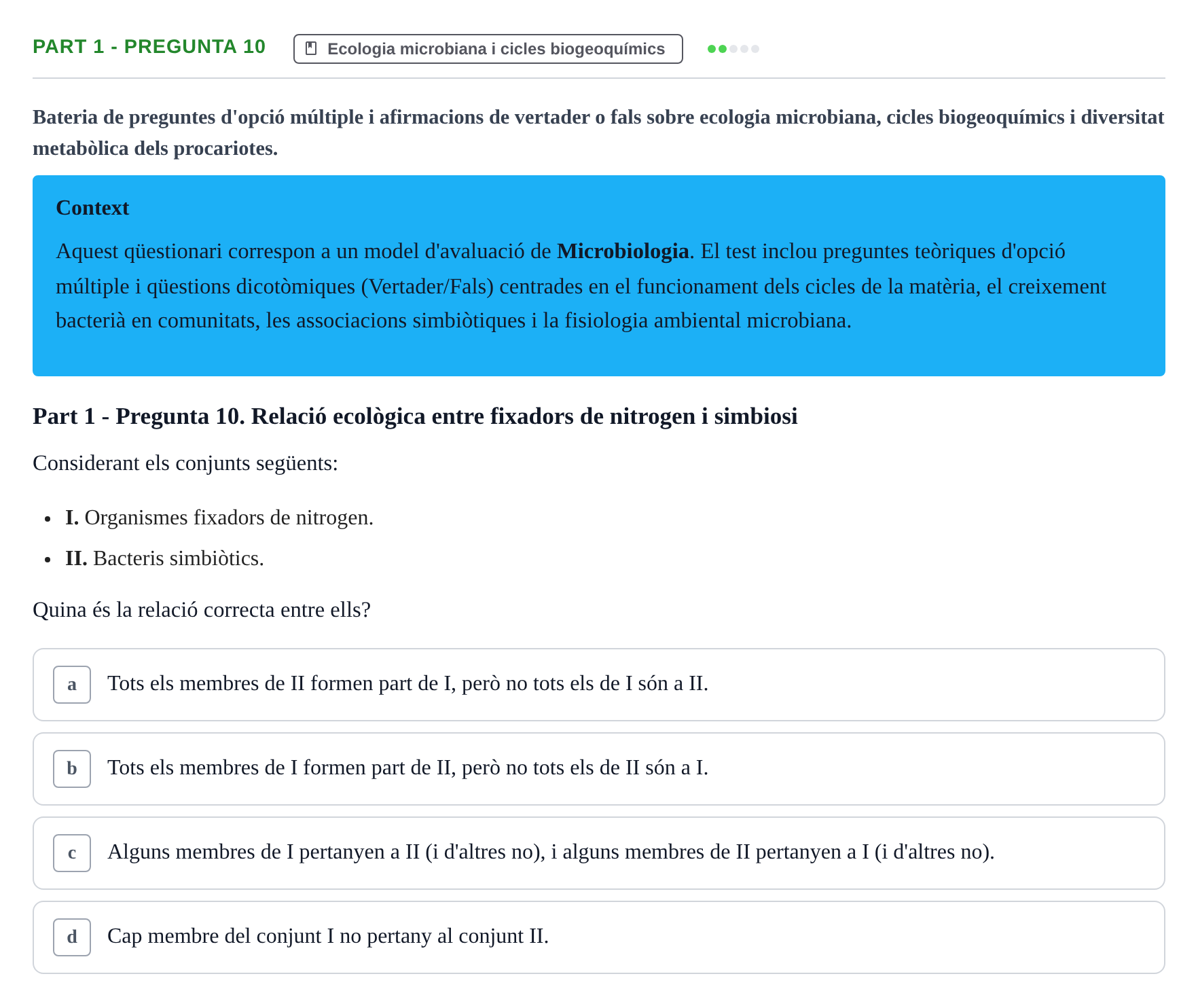 Enunciado: Part 1 - Pregunta 10 · Microbiología UB Exemples