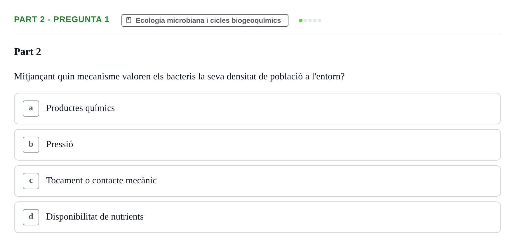 Enunciado: Part 2 - Pregunta 1 · Microbiología UB Exemples