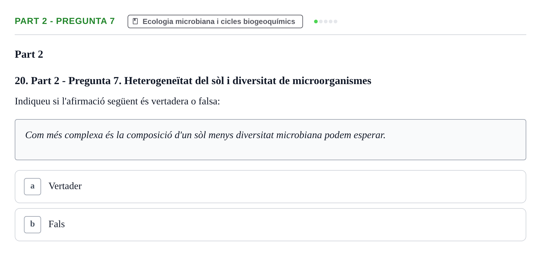 Enunciado: Part 2 - Pregunta 7 · Microbiología UB Exemples