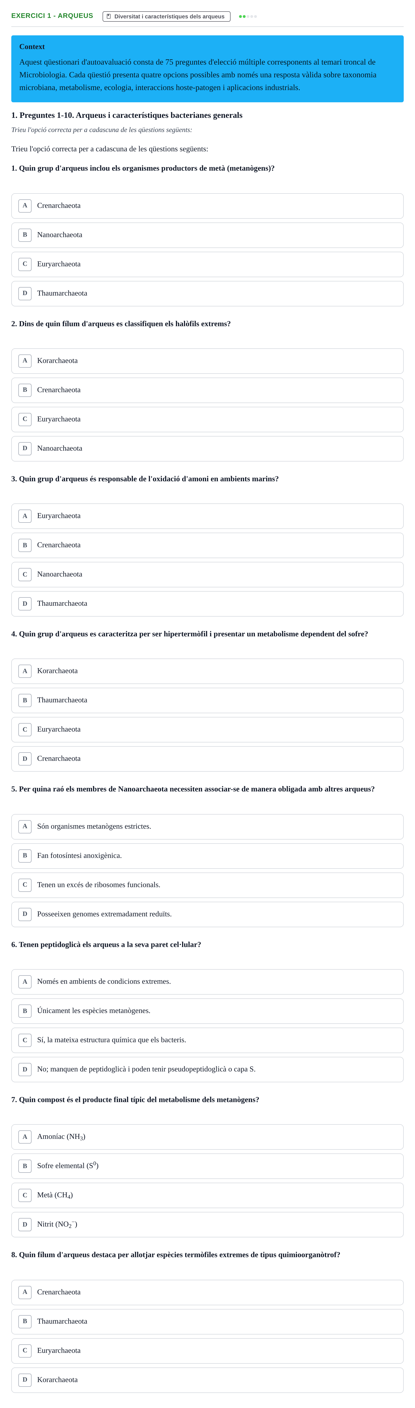 Enunciado: Ejercicio 1 - Arqueus · Microbiología UB Exemples