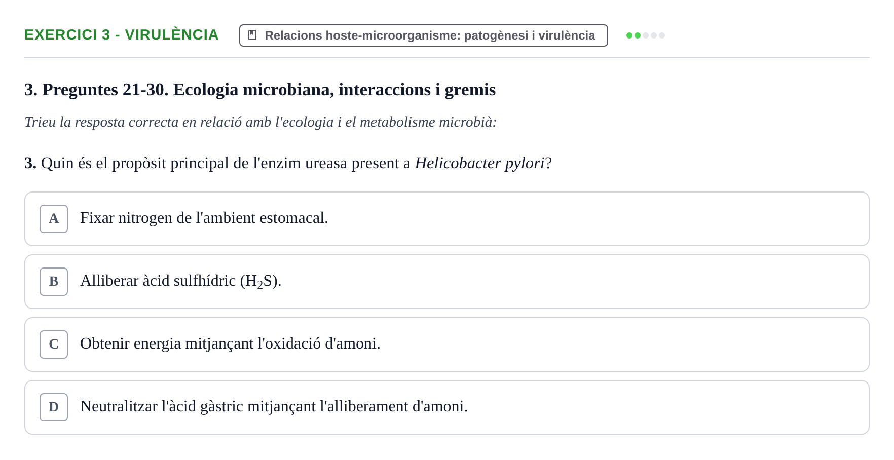 Enunciado: Ejercicio 3 - Virulència · Microbiología UB Exemples
