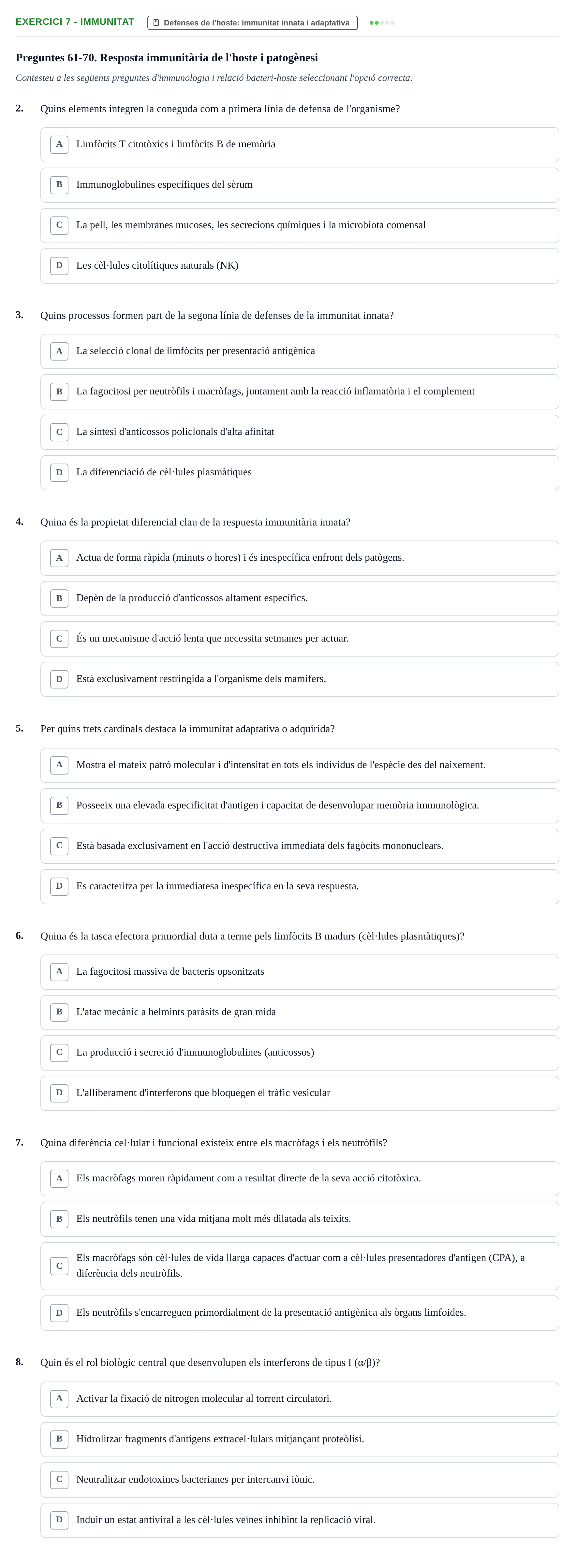 Enunciado: Ejercicio 7 - Immunitat · Microbiología UB Exemples
