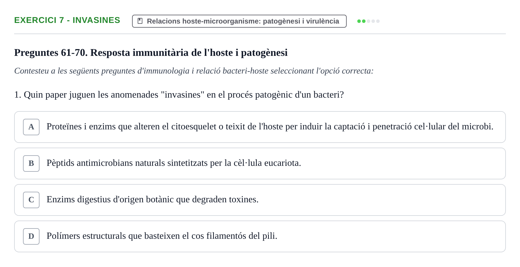 Enunciado: Ejercicio 7 - Invasines · Microbiología UB Exemples