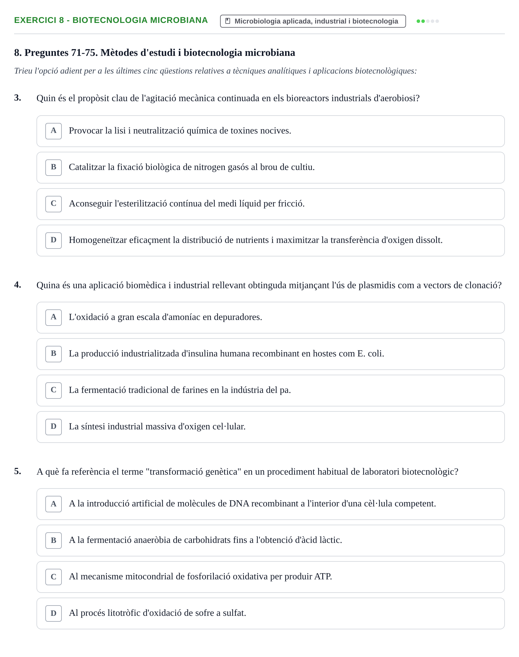 Enunciado: Ejercicio 8 - Biotecnologia microbiana · Microbiología UB Exemples